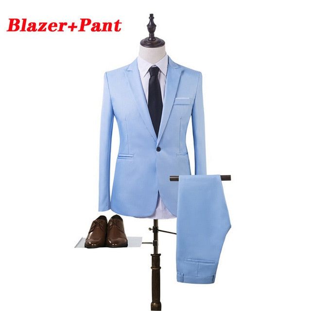 (Blazer+Pant+Vest) 3Pcs/Set Black Suits Slim Wedding Set Classic Blazers Male Formal Business Dress Suit Male Terno Masculino